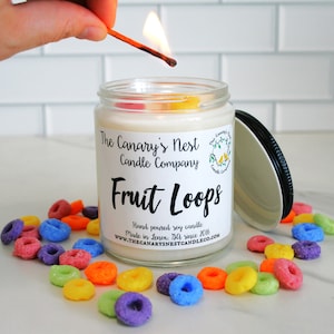 Soy Candles Handmade, Fruit Loops Candle, Cereal Candle, Fun Candle, Cute Candle, Man Candles, Gifts for Her, Gifts for Him, Novelty Candles