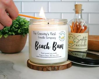 Beach Bum Soy Wax Candle: Pistachio Salted Caramel Scent