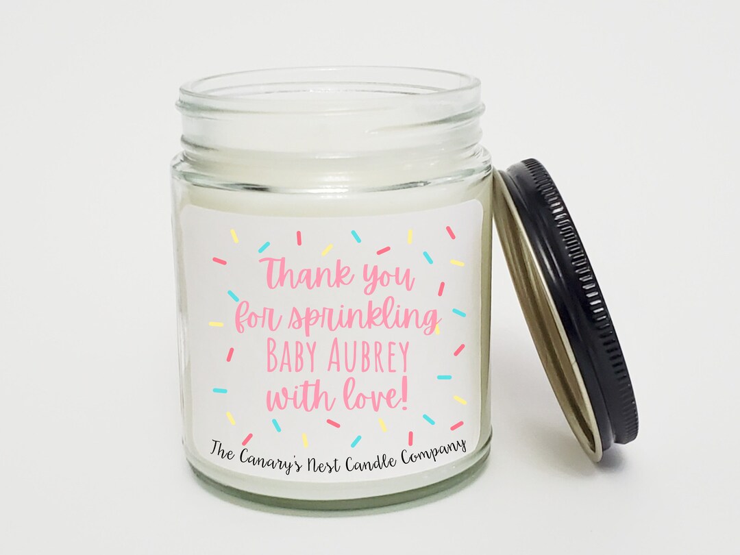 Personalized Baby Shower Candle Favors, Custom Baby Shower Candles