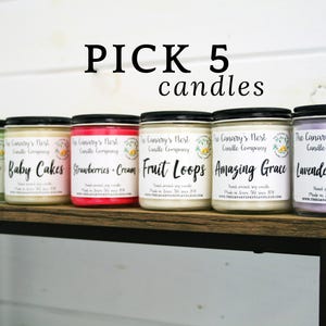 Candle Gift Set, Pick 5 Candles, Soy Candles, Christmas Gift Set, Employee Gifts, Gift Sets for Women, Gift Set for Friend, Birthday Present