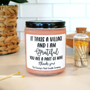 It Takes a Village Candle, Christmas Gift, Social Worker Gift, Administrative Professional Gift, Gift for Mentor, Gift for Friend