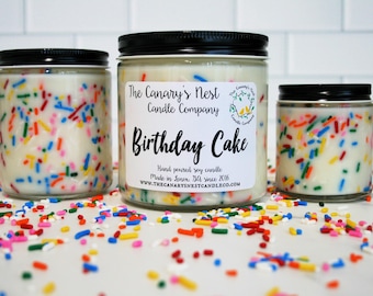 Birthday Cake Scented Soy Candle: Personalized Birthday Gift