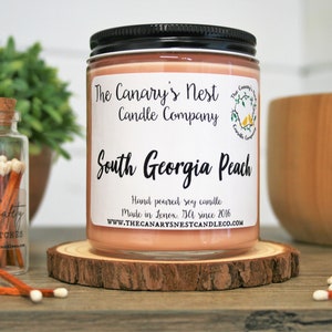 Peach Candle, Soy Candles Handmade, Georgia Peach Candle, Made in Georgia, Candles for Mom, Friend Gift, Employee Gift, Gift for Boss image 1