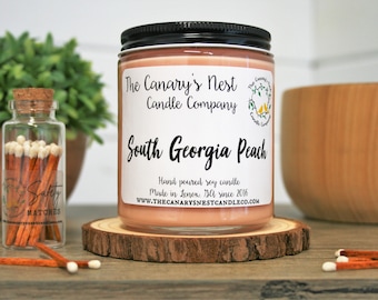 Peach Candle, Soy Candles Handmade, Georgia Peach Candle, Made in Georgia, Candles for Mom, Friend Gift, Employee Gift, Gift for Boss