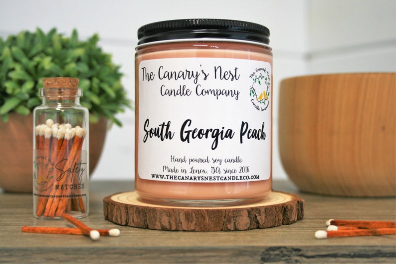 Peach Candle, Soy Candles Handmade, Georgia Peach Candle, Made in Georgia, Candles for Mom, Friend Gift, Employee Gift, Gift for Boss image 1