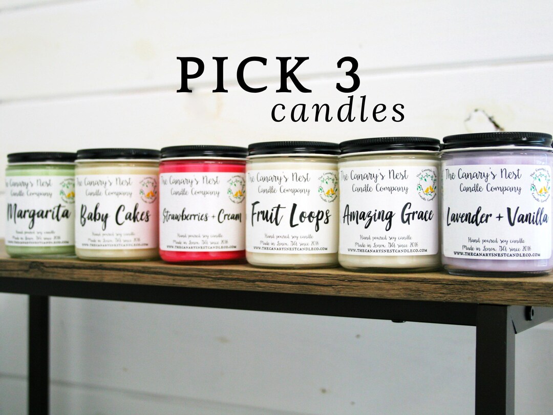 Soy Candle Gift Set 8 Oz: Pick Any 3 Scented Jar Candles - Etsy