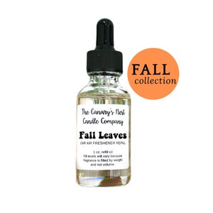 Fall Scent Car Air Freshener Refill: Aromatherapy Diffuser Oil