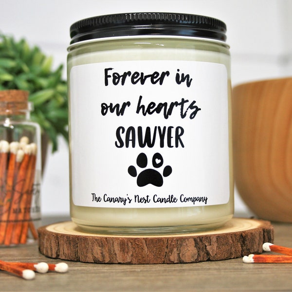 Pet Sympathy Gift, Soy Candle, Pet Memorial Gift, Personalized Pet Memorial Candle, Loss of Pet Gift, Dog Loss Gift, Pet Passing, Cat Loss