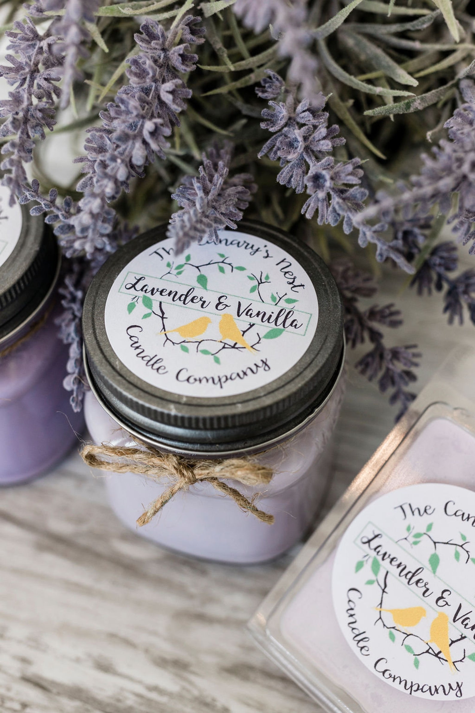 Lavender Vanilla Scented Candle Mason Jar Candles Lavender Etsy