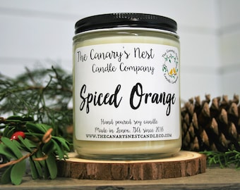 Spiced Orange Soy Candle: Winter Scent, Choose Your Size