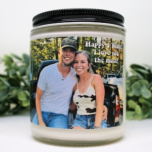 Personalized Photo Candle, Choose Scent and Size