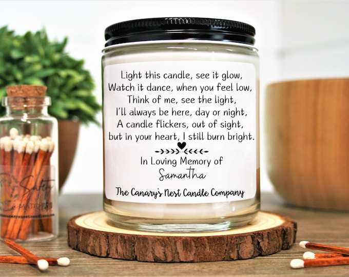 Memorial Gift, Soy Candle, Condolences Gift, Sympathy Gift, Thinking of You, Bereavement Gift, In Loving Memory, Loss of Loved One Gift