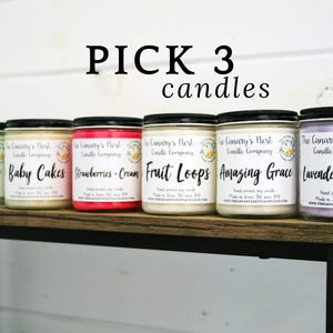 Candle Gift Sets, Pick 3 Candles, Soy Candles, Christmas Gift Set, Gift for Friend, Candle Gift Box, Gift Set for Her, Coworker Gifts