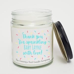 Personalized Baby Shower Candle Favors, Custom Baby Sprinkle Candles, Gender Neutral Shower Favors, Baby Sprinkle Decor