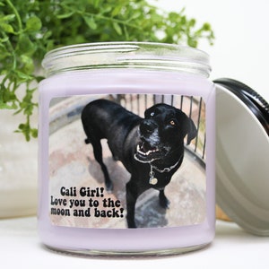 Picture on a Candle, Soy Wax Candle, Personalized Candle, Photo Candle, Pet Picture Candle, Anniversary Gift, Christmas Gift, Custom Gifts