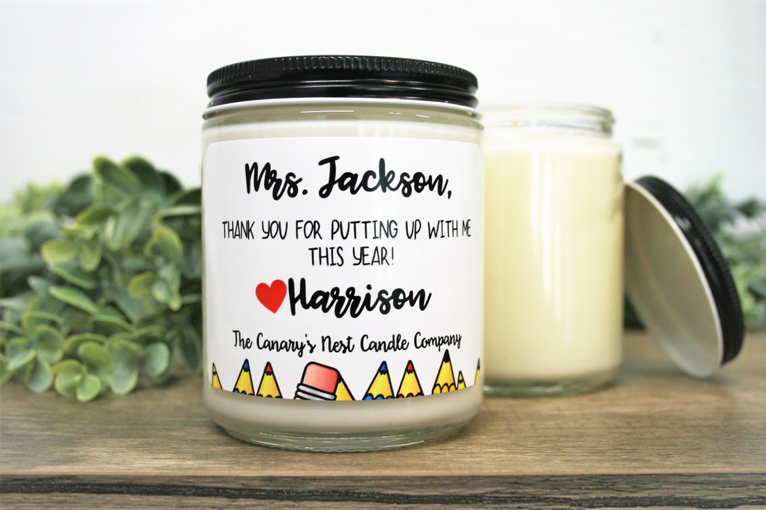 Personalized Teacher Candle: Funny Thank You for Putting up With My Kid ...