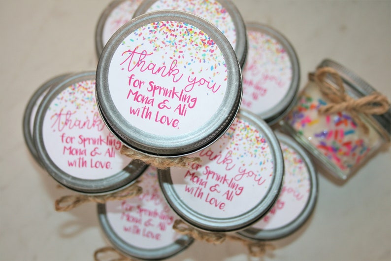 Personalized Baby Shower Candle Favors Custom Candles Favor Sprinkle Boy Girl