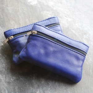 Farbige Ledergeldbörsen mit Option aus irischen Marmorperlen - Eine wunderschön weiche kleine Beutelbrieftasche - Kindergröße - Rot, Schwarz, Blau, Lila
