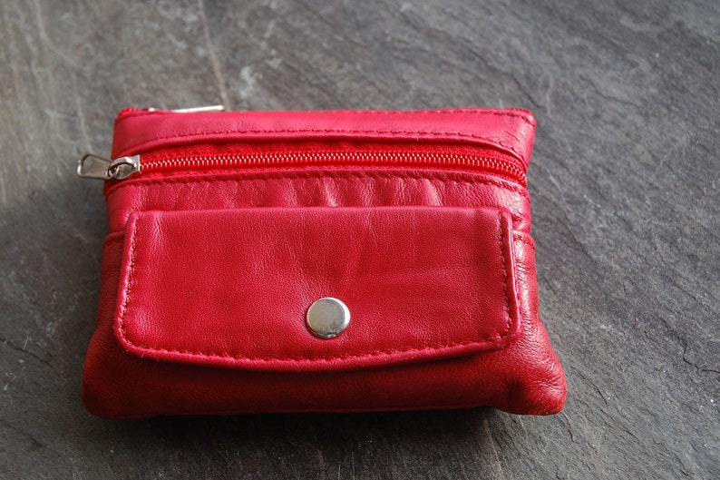 Red or Black Leather Purse-popper Pocket on Front A | Etsy