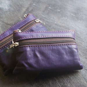 Monederos de cuero - Colores variados - Una billetera pequeña muy suave - Tamaño infantil - Rojo, negro, azul, violeta