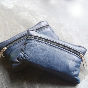 Kleine Geldbörse - gemischte Farben - Echtleder - Eine wunderschön weiche kleine Beutelbrieftasche - Kindergröße - Rot, Schwarz, Blau, Lila
