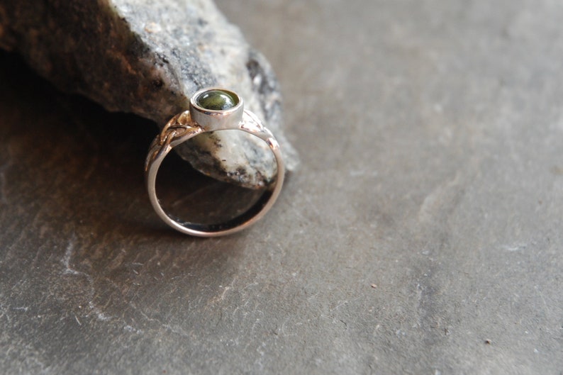 Sterling silver celtic ring with 6mm centre from Connemara marble. Available in different sizes Gift boxed. Made and posted from Ireland image 3