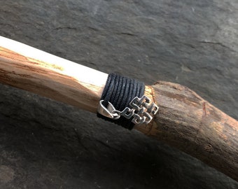 Special Irish yew wand with sterling silver celtic knot charm  -  Irish magical wands - Druid Wicca Pagan