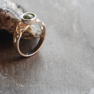 Sterling silver celtic ring with 6mm centre from Connemara marble. Available in different sizes Gift boxed. Made and posted from Ireland image 2