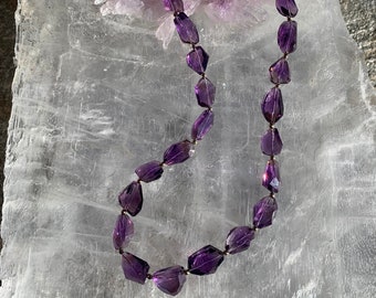 Amethyst Free Form Facet Cut Beads