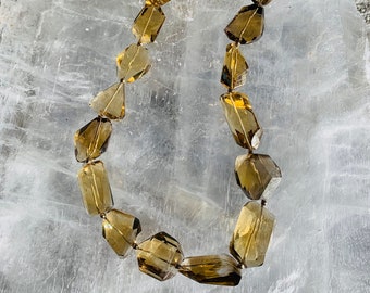 Honey Quartz Free Form Facet Cut Gem Quality Beads