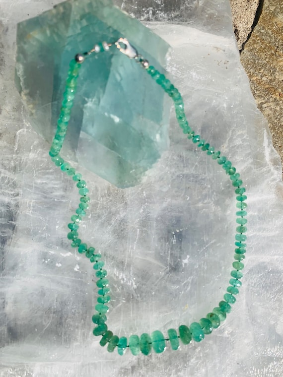 Emerald Graduated Facet Cut Rondelles