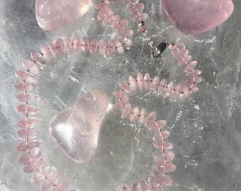 Rose Quartz Graduated Facet Cut Rondelles