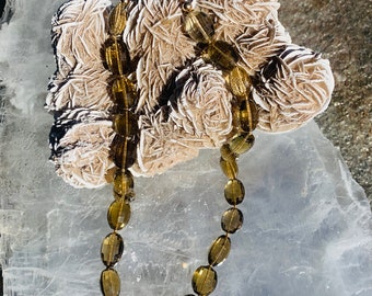 Dark Citrine German Facet Cut Oval Beads