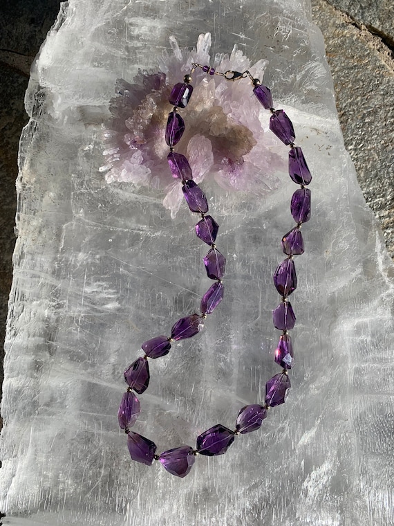 Amethyst Free Form Facet Cut Beads