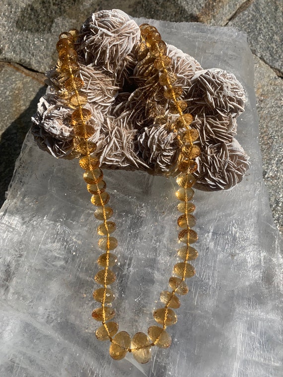 Fine Dark Citrine German Facet Cut Graduated Rondelles