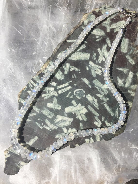 Rainbow Moonstone Graduated Facet cut Rondelles