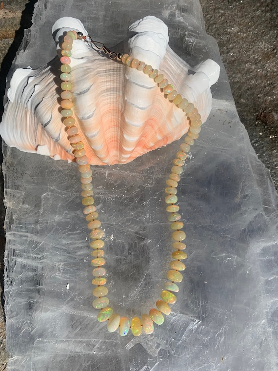 Ethiopian Fire Opal Graduated Polished Rondelles