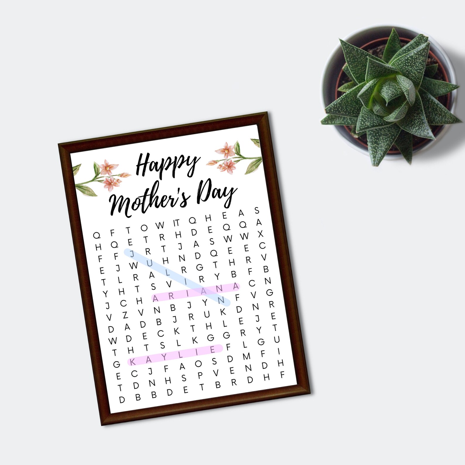 Personalized mother s day crossword puzzle poster custom etsy