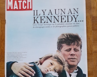 Mort de Kennedy , Magazine Paris Match numéro du souvenir 21 novembre 1964 , assassinat Kennedy,   vieux papiers français revue Paris- Match