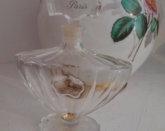 Shalimar , eau de toilette Guerlain Paris , grand  flacon vide de 125 ml  en cristal de Baccarat, collection de flacons de  parfums français