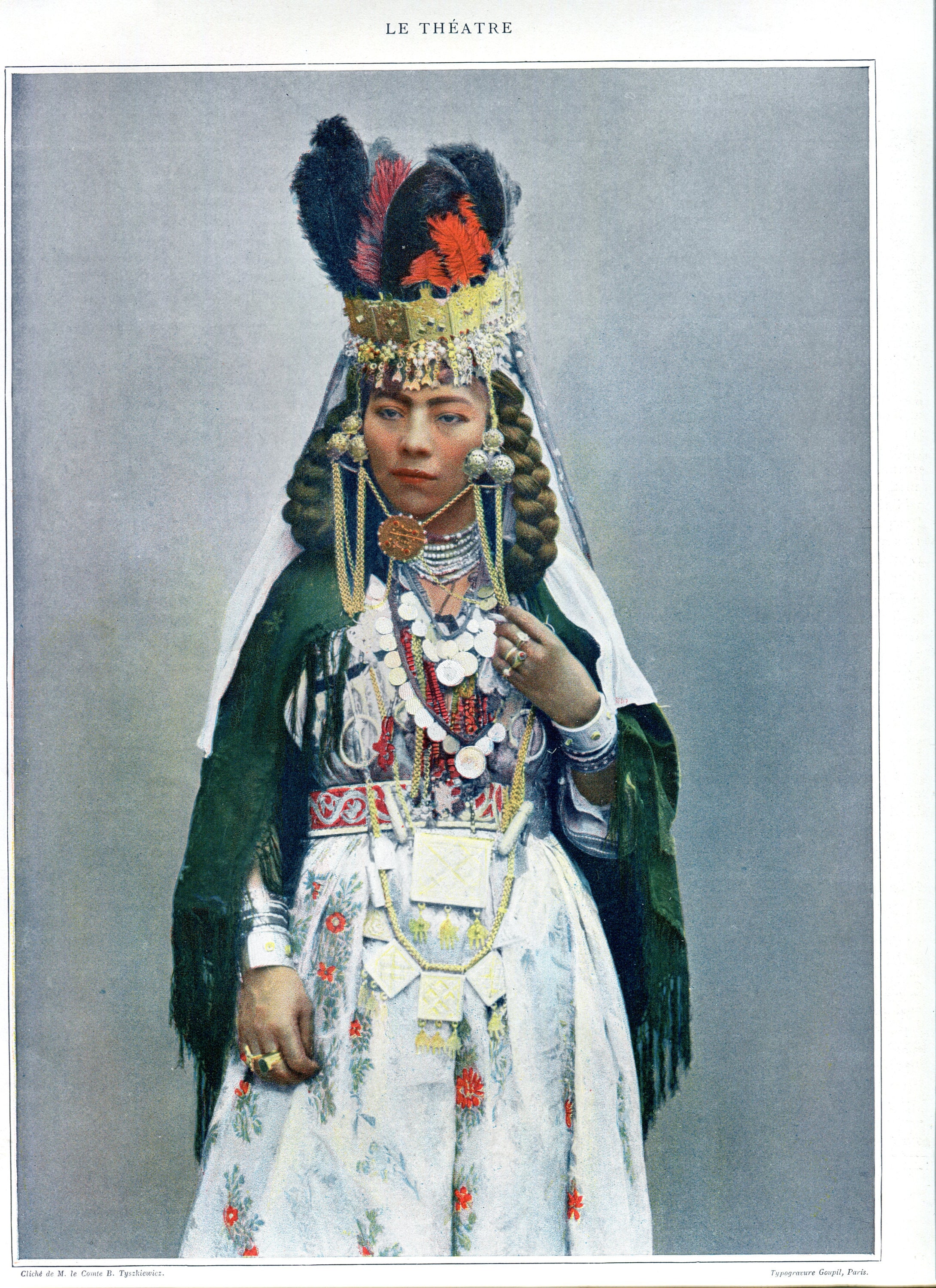 1900 , Exposition Universelle, Alger Femme de La Tribu Des Ouled Naïl Photographie Colorisée Imprimé