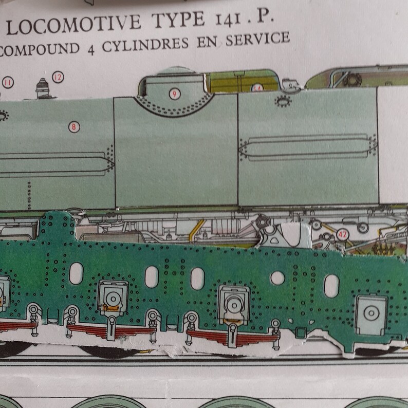 Type 141.P locomotive of the S.N.C.F, system board from practical encyclopedia of mechanics and electricity Quillet publisher. image 5