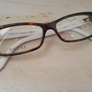 Gucci, Gucci tortoiseshell style glasses frame, vintage eyeglasses made in Italy 90s, Gucci luxury optics image 2