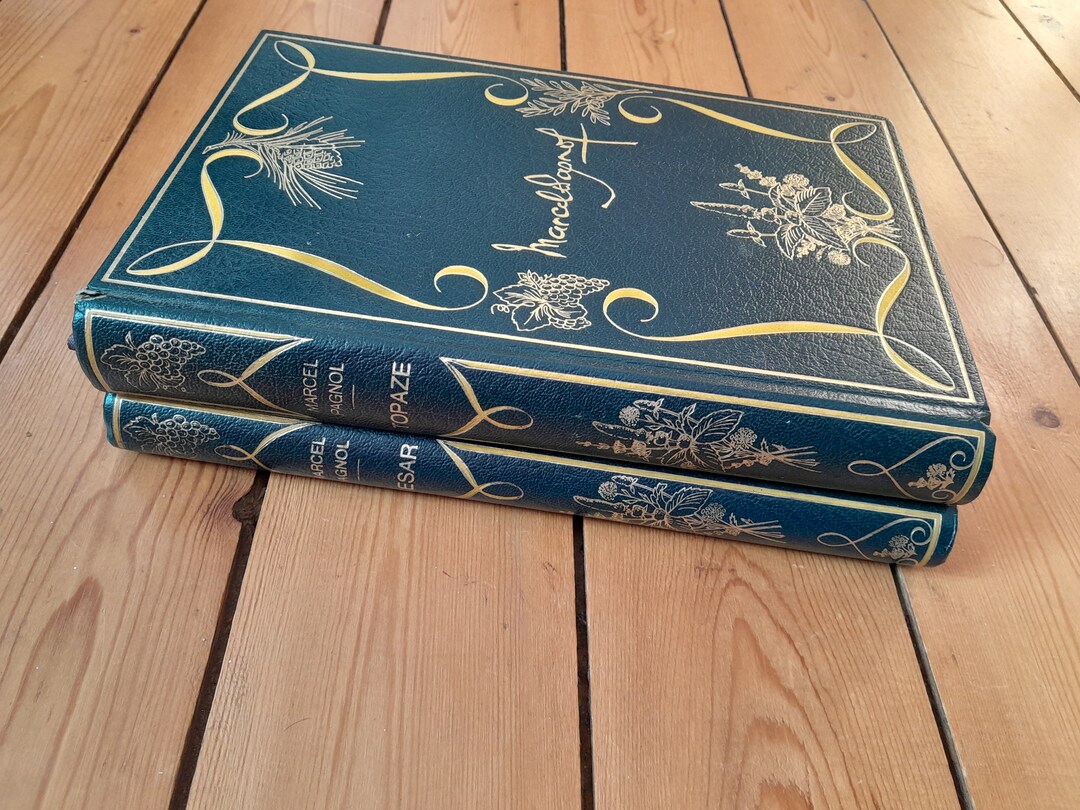 2 Beautiful Vintage Bound Books in French, Books by Marcel Pagnol ...