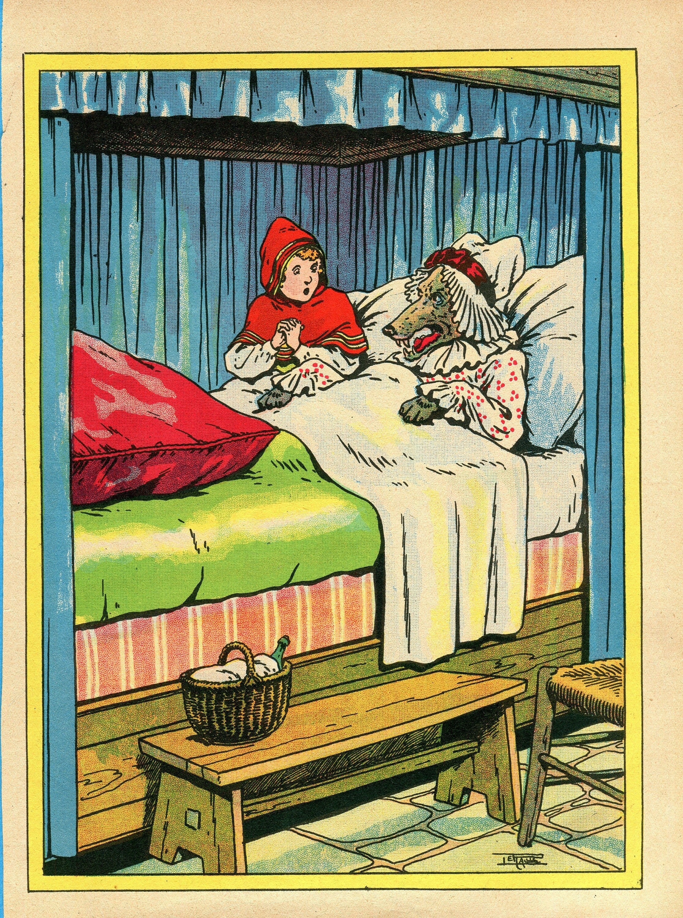 Conte de Fée Du Petit Chaperon Rouge Charles Perrault | 1628-1703, Illustration d' Un Livre 1933 , D