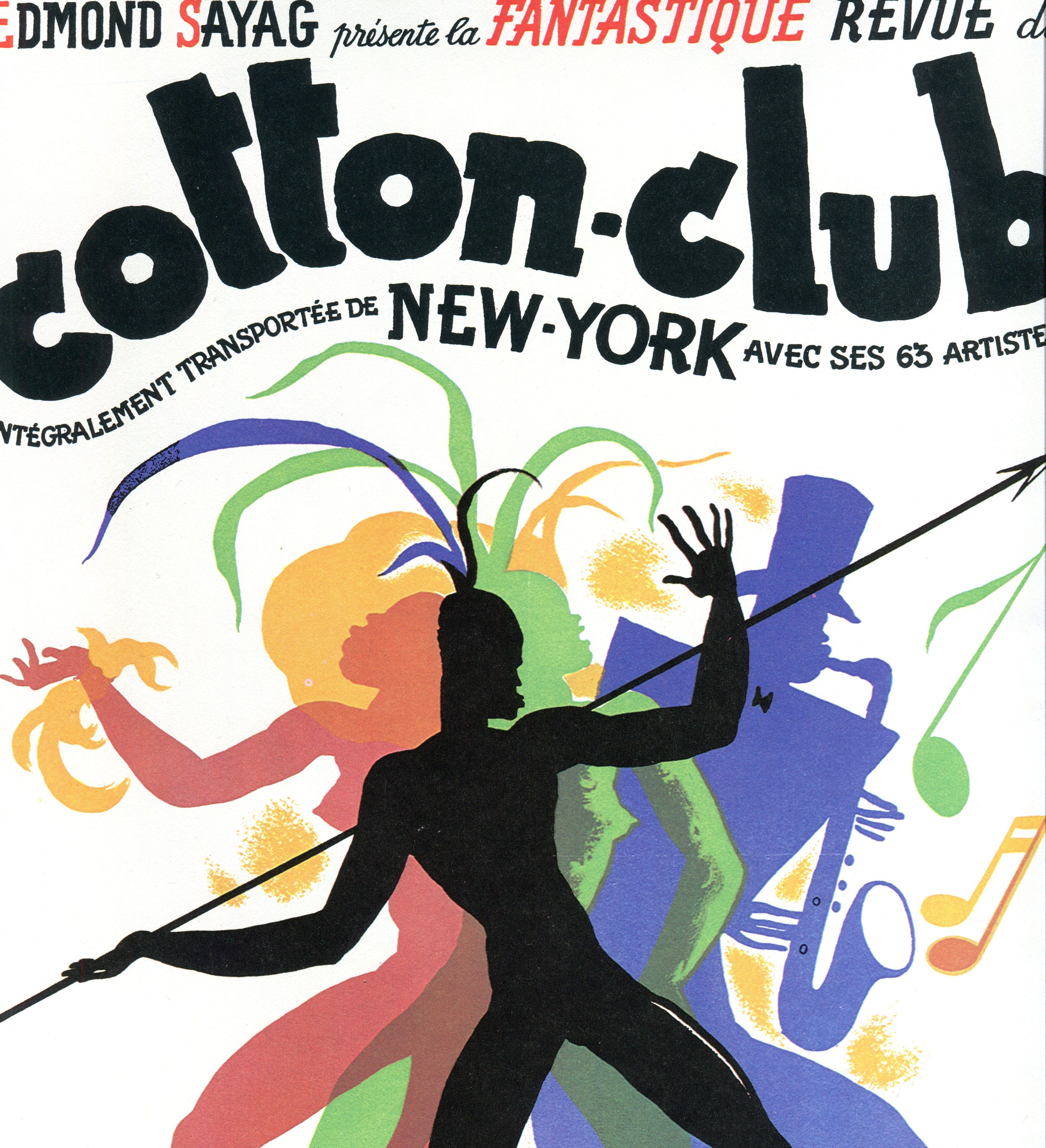 Affiche Vintage Du Cotton Club de New - York Par Jean Mercier , Décoration Murale Affiche Spectacle