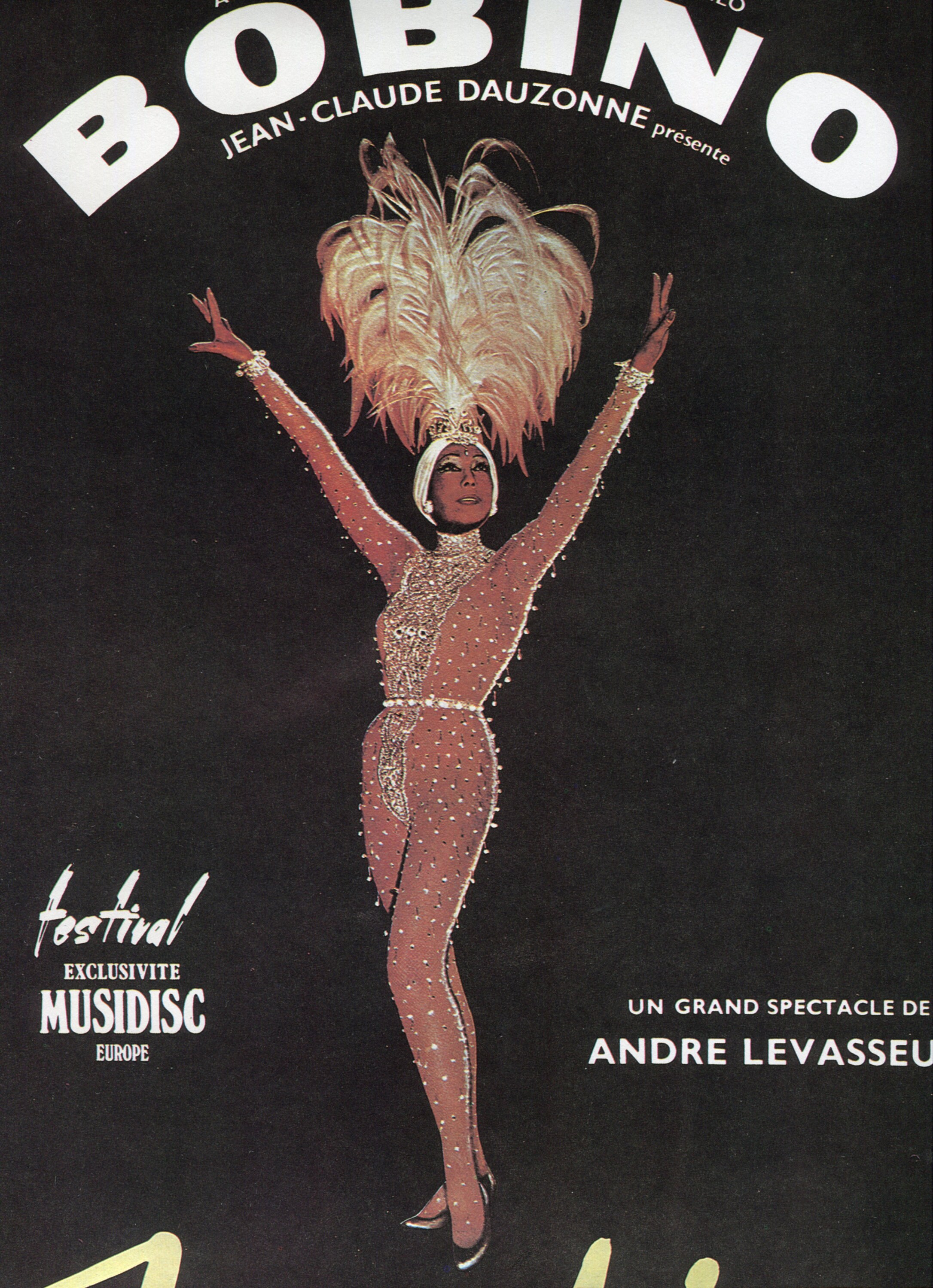 1980, Affiche de Josephine Baker Au Cabaret Bobino , Music Hall Paris, Décoration Murale Baker