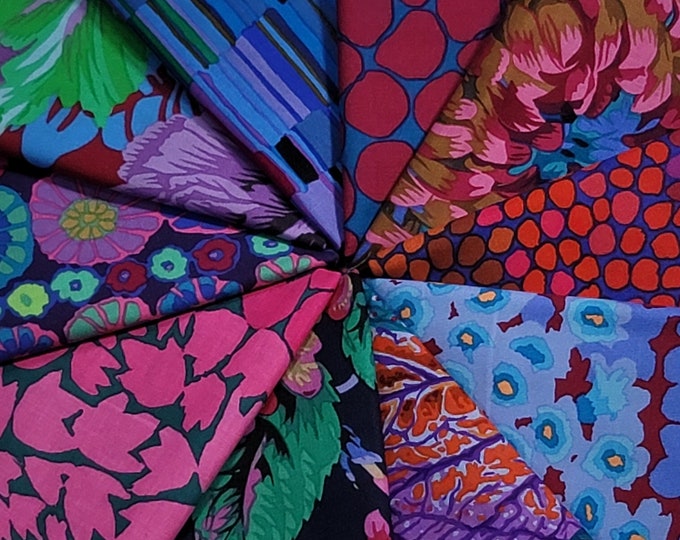 FAT QUARTER BUNDLE:  Blueberry 10 Fat Quarters from the Kaffe Fassett Collective