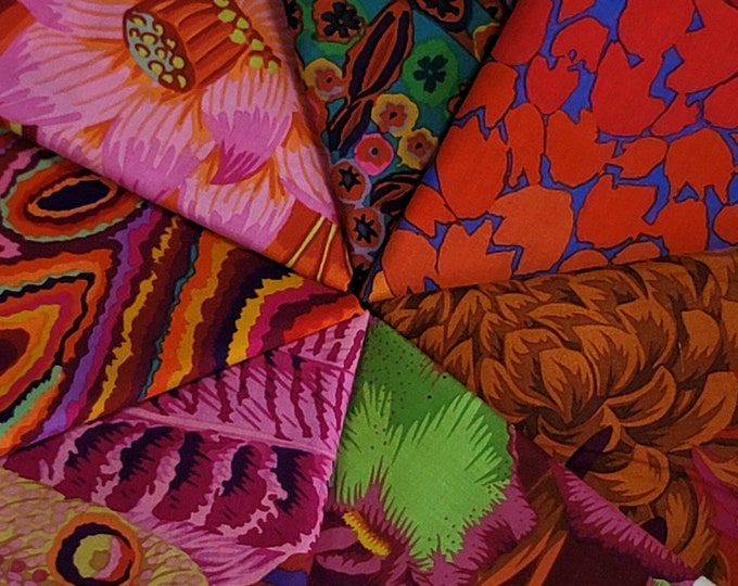 FAT QUARTER BUNDLE:  Pomegranate Fat Quarter Bundle of 7 Fabrics from the Kaffe Fassett Collective