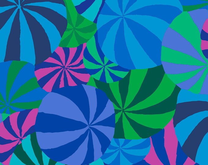 OOP Limited Edition FABRIC: Beach Balls BLUE by Kaffe Fassett from the 85 and Fabulous Collection